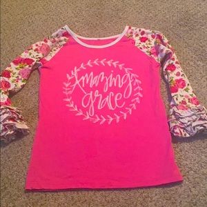 Ruffle sleeve girls top